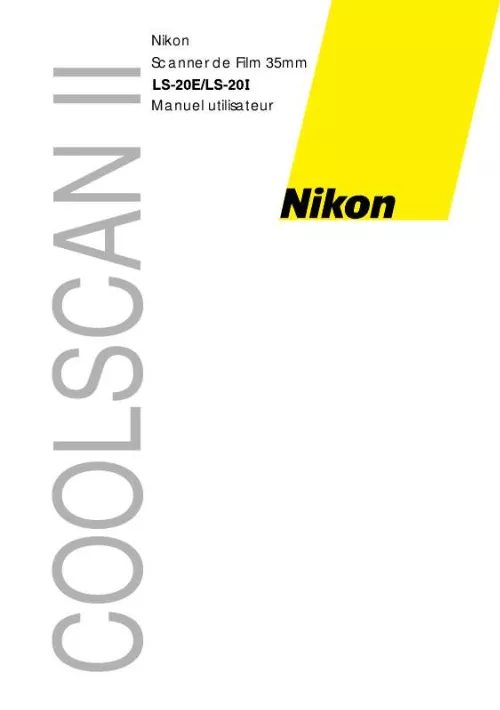 Mode d'emploi NIKON COOLSCAN II