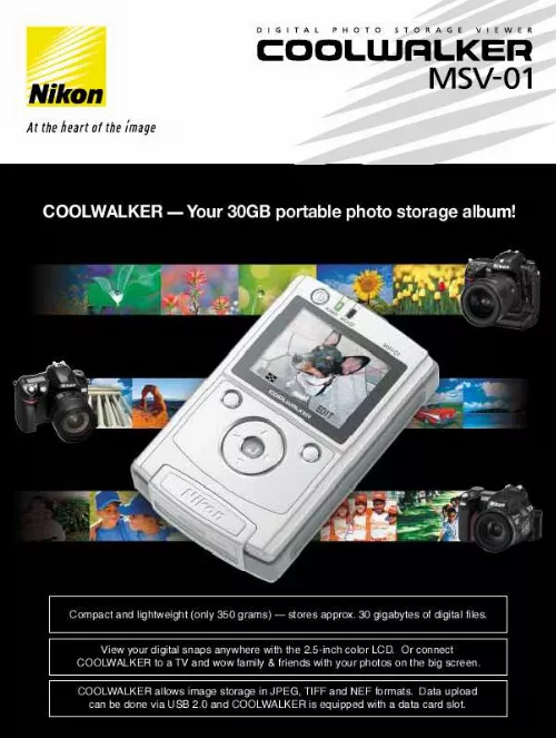 Mode d'emploi NIKON COOLWALKER MSV-01