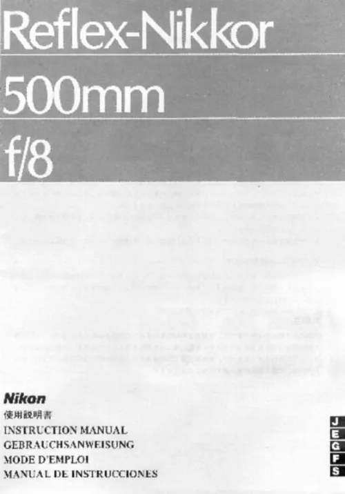 Mode d'emploi NIKON REFLEX - NIKKOR 500MM F/8