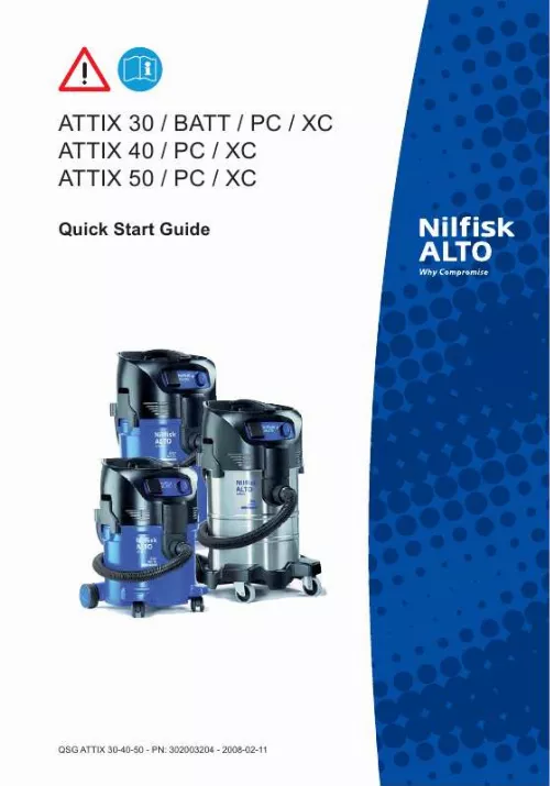 Mode d'emploi NILFISK ATTIX 50 PC