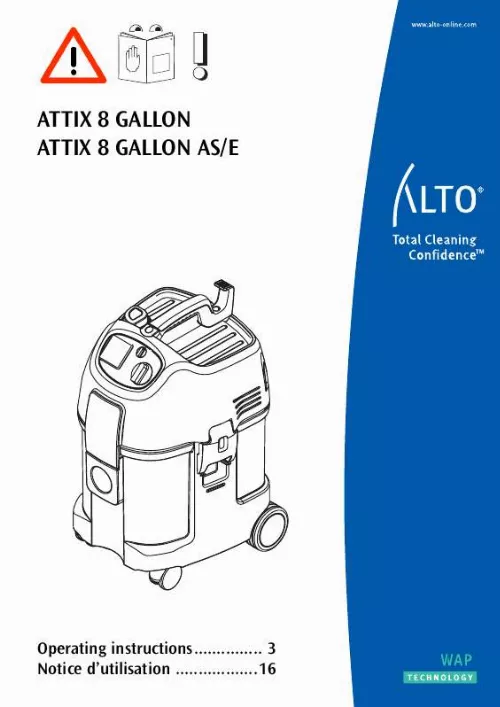 Mode d'emploi NILFISK ATTIX 8 GALLON AS-E