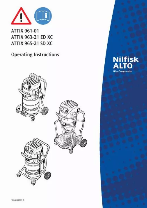 Mode d'emploi NILFISK ATTIX 963 ED XC