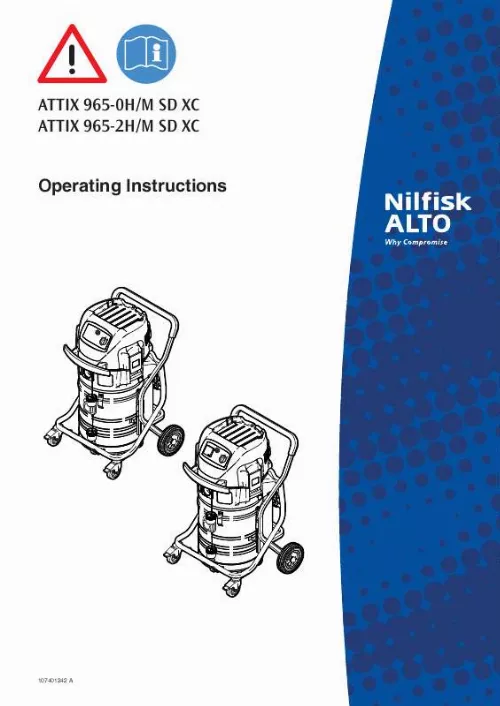 Mode d'emploi NILFISK ATTIX 965-0H-M SD XC