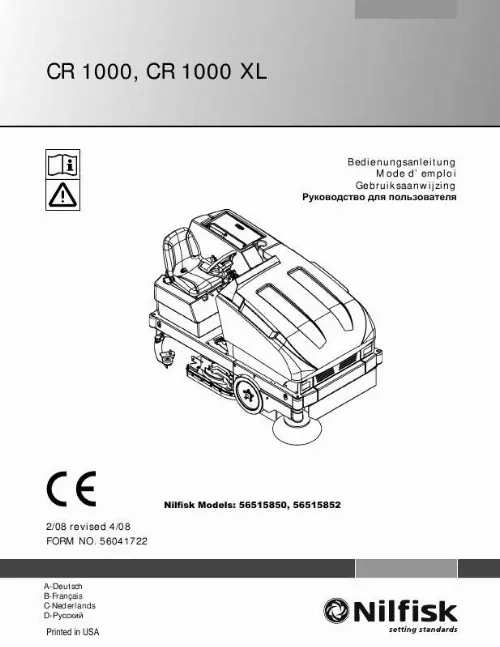 Mode d'emploi NILFISK CR 1000