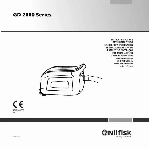 Mode d'emploi NILFISK GD 2000