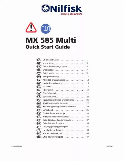 Mode d'emploi NILFISK MX 585 MULTI