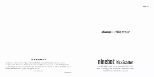 Mode d'emploi NINEBOT SEGWAY ES2