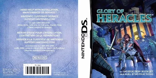 Mode d'emploi NINTENDO DS GLORY OF HERACLES
