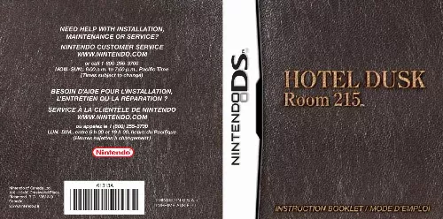 Mode d'emploi NINTENDO DS HOTEL DUSK ROOM 215