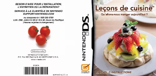 Mode d'emploi NINTENDO PERSONAL TRAINER: COOKING