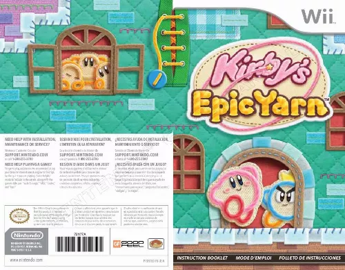 Mode d'emploi NINTENDO WII KIRBYS EPIC YARN