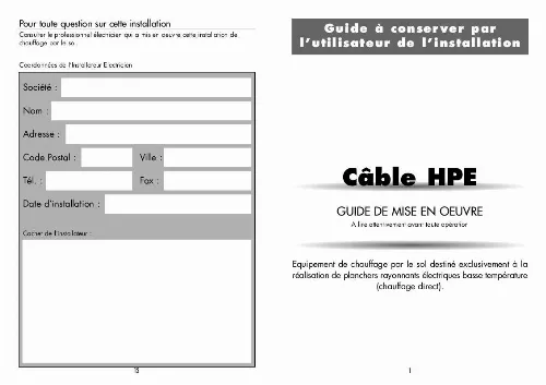 Mode d'emploi NOIROT CABLE HPE