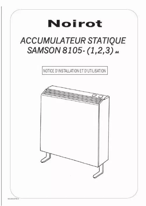 Mode d'emploi NOIROT SAMSON 8105