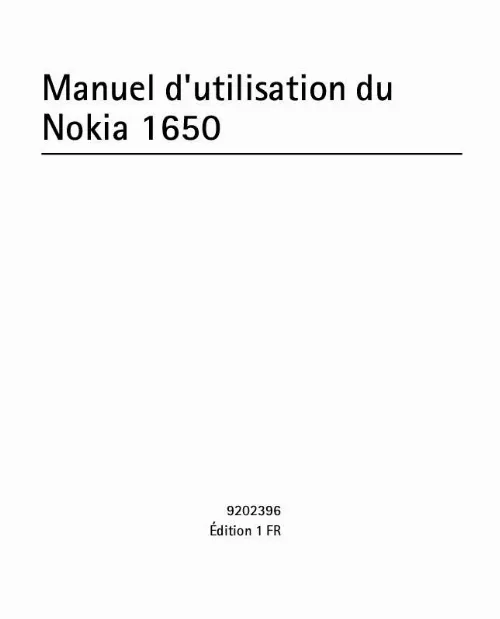 Mode d'emploi NOKIA 1650