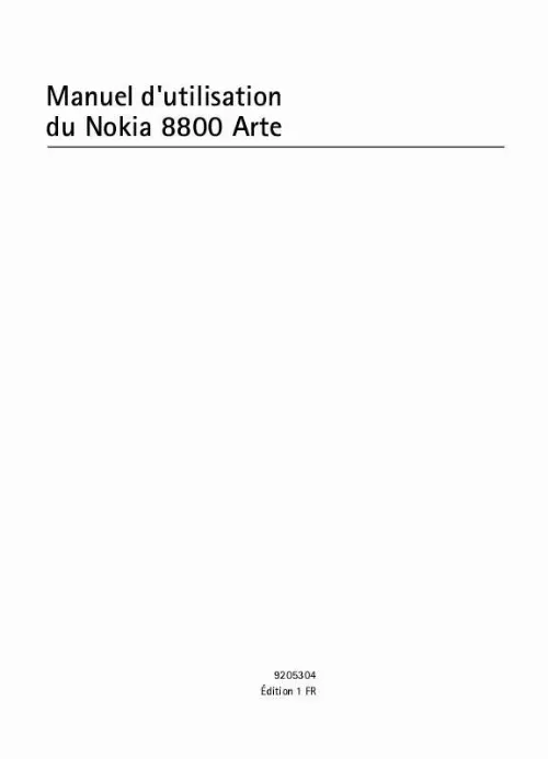 Mode d'emploi NOKIA 8800 SAPPHIRE ARTE