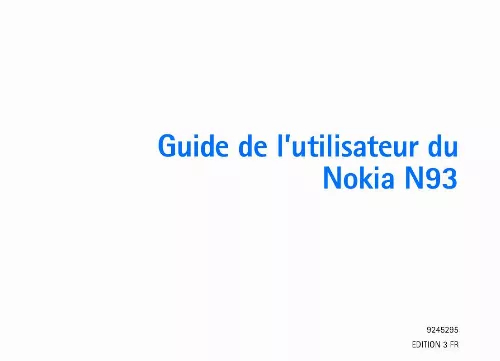 Mode d'emploi NOKIA N93