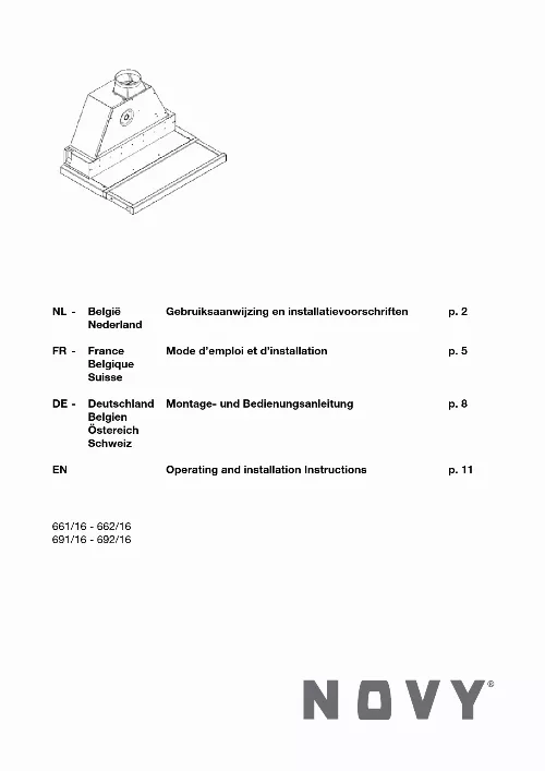 Mode d'emploi NOVY 661