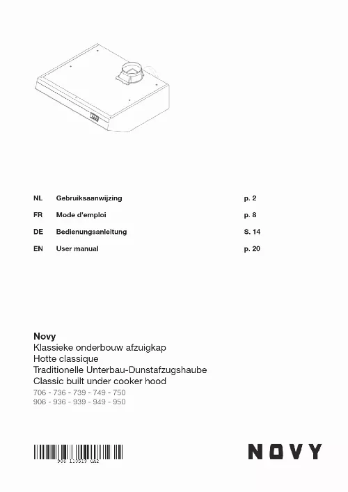 Mode d'emploi NOVY CLASSIQUE 706