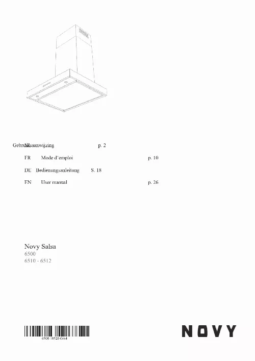 Mode d'emploi NOVY SALSA 6201
