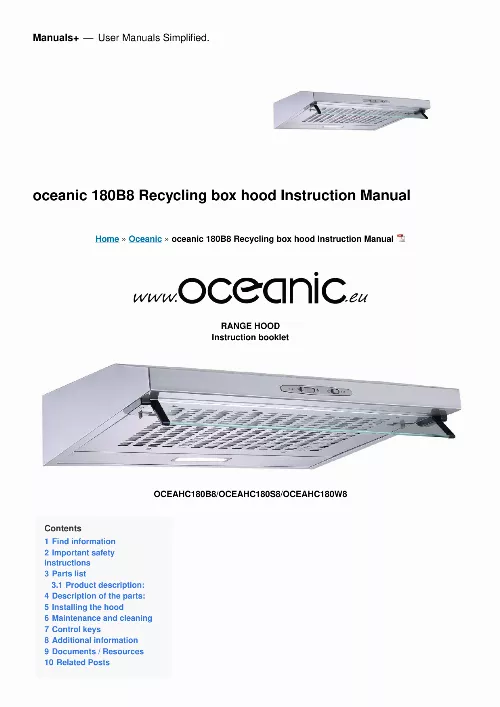 Mode d'emploi OCEANIC OCEAHC180B8