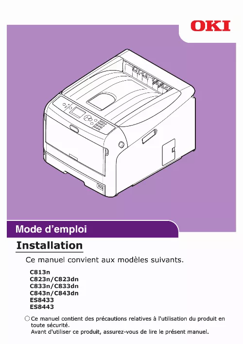 Mode d'emploi OKI C833N