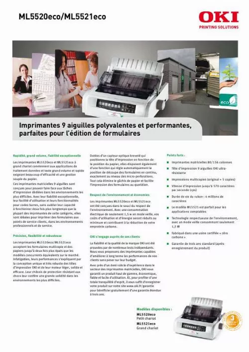 Mode d'emploi OKI ML5520ECO