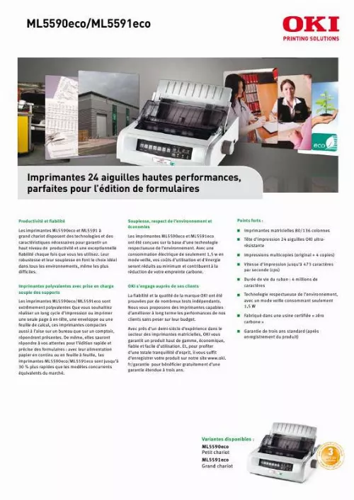 Mode d'emploi OKI ML5591ECO