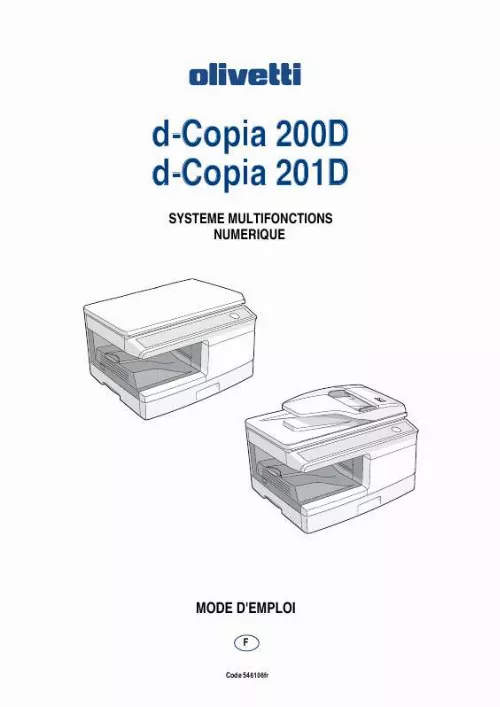 Mode d'emploi OLIVETTI D-COPIA 201D