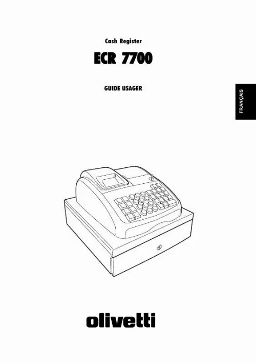 Mode d'emploi OLIVETTI ECR 7700