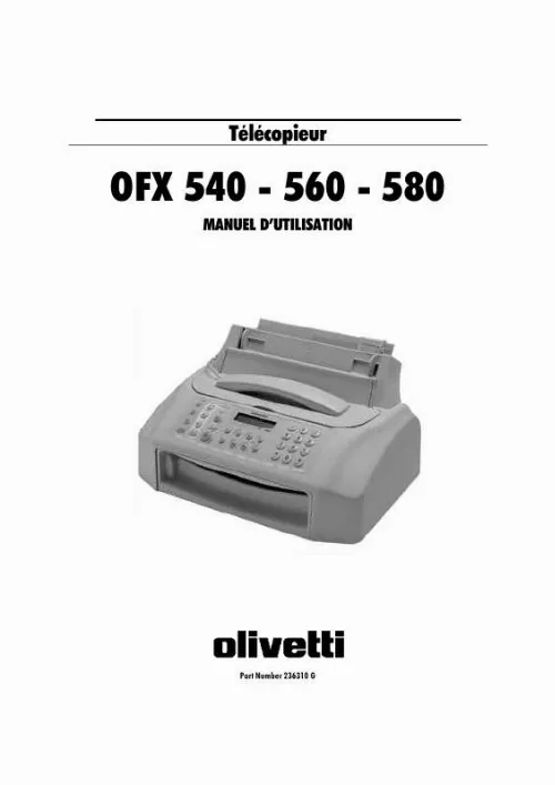 Mode d'emploi OLIVETTI OFX 540