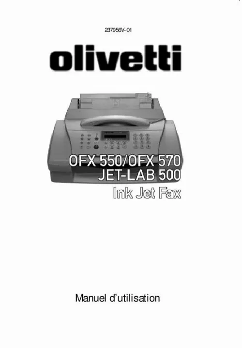 Mode d'emploi OLIVETTI OFX 550