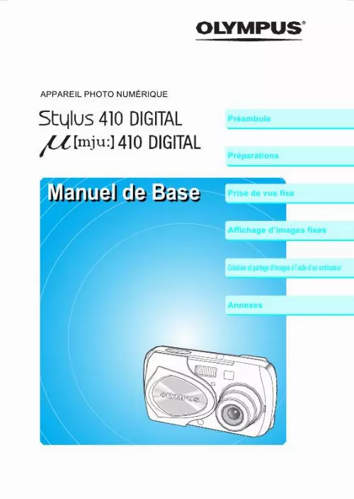 Mode d'emploi OLYMPUS µ 410 DIGITAL