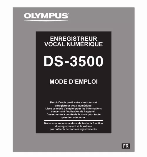 Mode d'emploi OLYMPUS DS-3500
