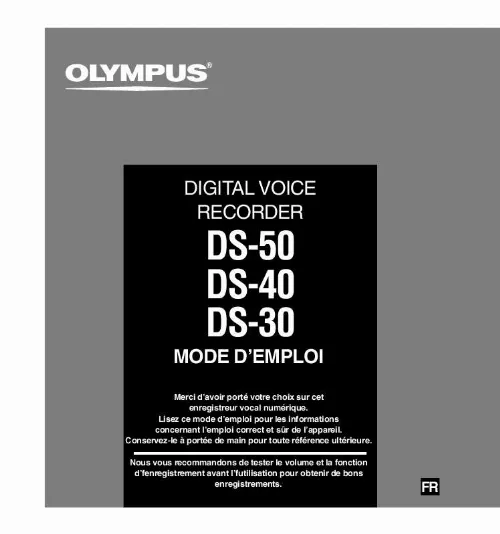 Mode d'emploi OLYMPUS DS-40