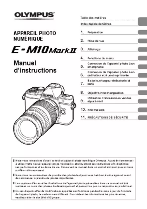 Mode d'emploi OLYMPUS E-M10 MARK II