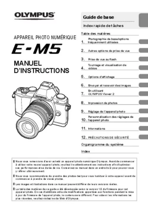 Mode d'emploi OLYMPUS OM-D E-M5