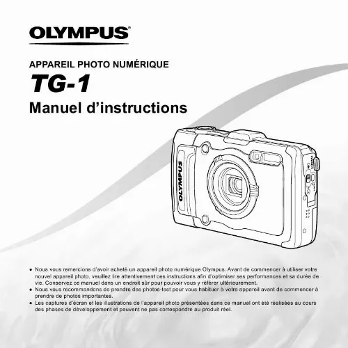 Mode d'emploi OLYMPUS TG-1