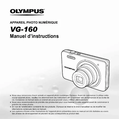 Mode d'emploi OLYMPUS VG-160