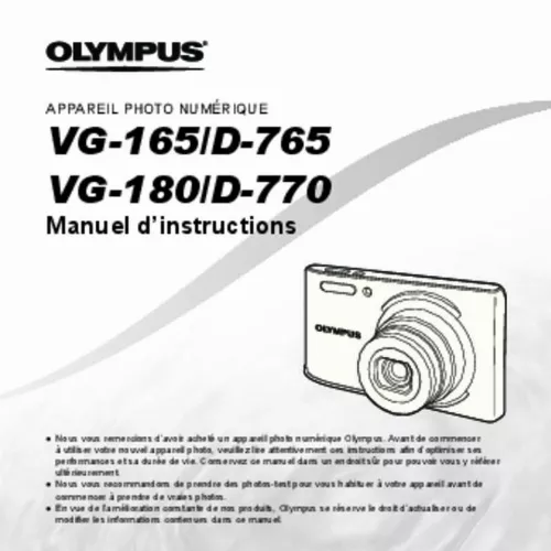 Mode d'emploi OLYMPUS VG-165