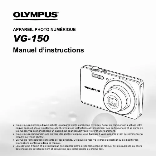 Mode d'emploi OLYMPUS VG-180