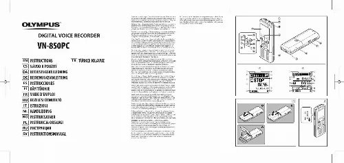 Mode d'emploi OLYMPUS VN-850PC