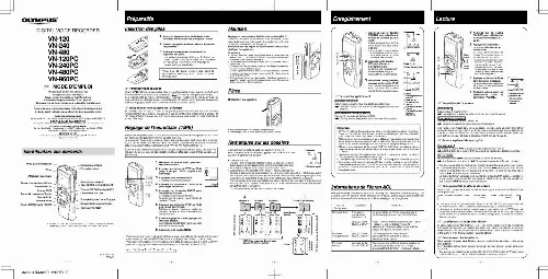 Mode d'emploi OLYMPUS VN-960 PC