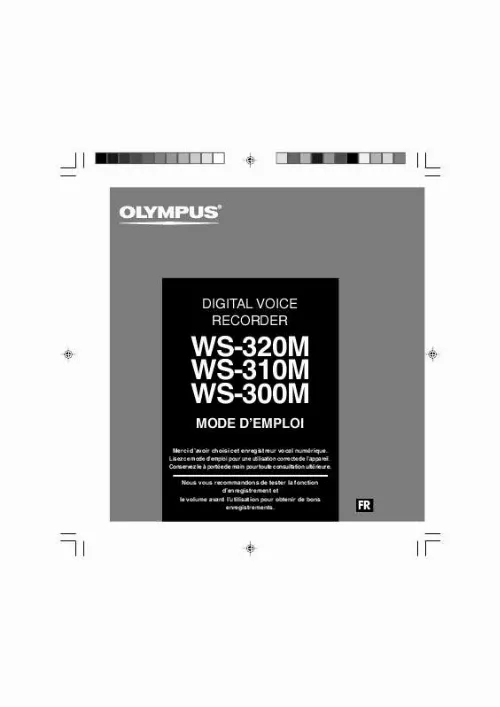 Mode d'emploi OLYMPUS WS-300M