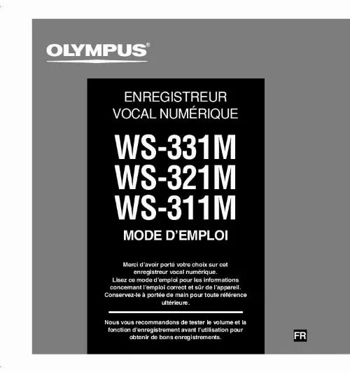 Mode d'emploi OLYMPUS WS-311M