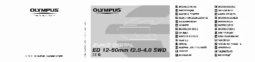 Mode d'emploi OLYMPUS ZUIKO DIGITAL ED 12-60MM F2.8-4.0 SWD