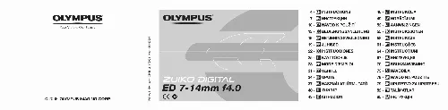 Mode d'emploi OLYMPUS ZUIKO DIGITAL ED 7-14MM F4.0