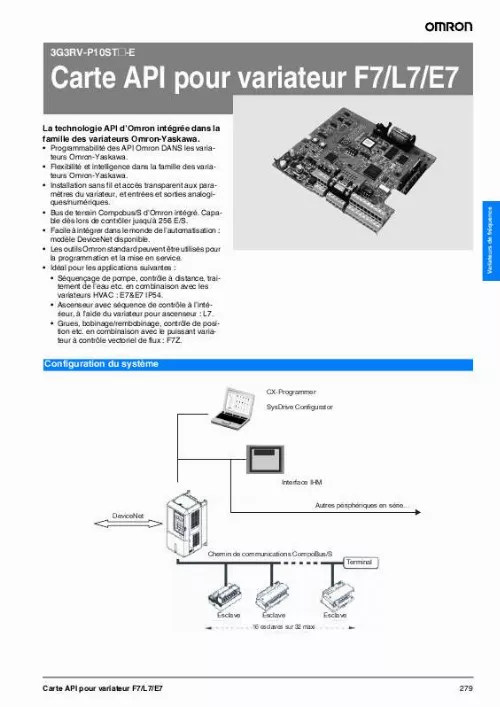 Mode d'emploi OMRON 3G3RV-P10ST-E