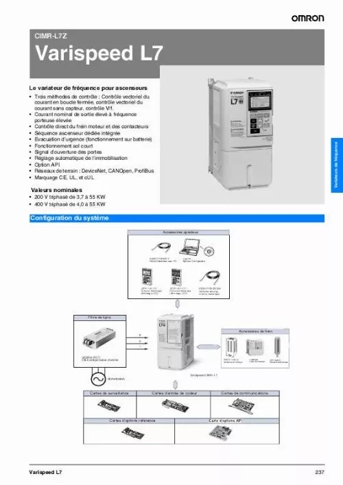 Mode d'emploi OMRON CIMR-L7Z