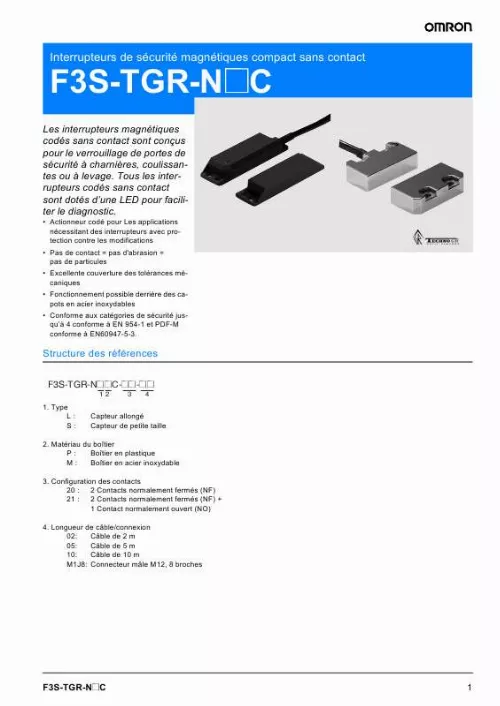 Mode d'emploi OMRON F3S-TGR-N C