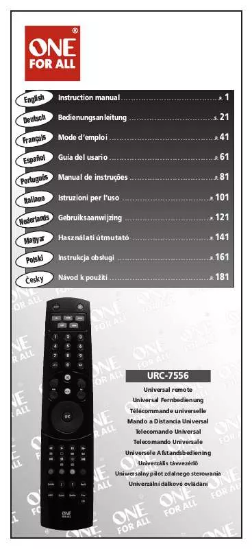 Mode d'emploi ONEFORALL URC 7556